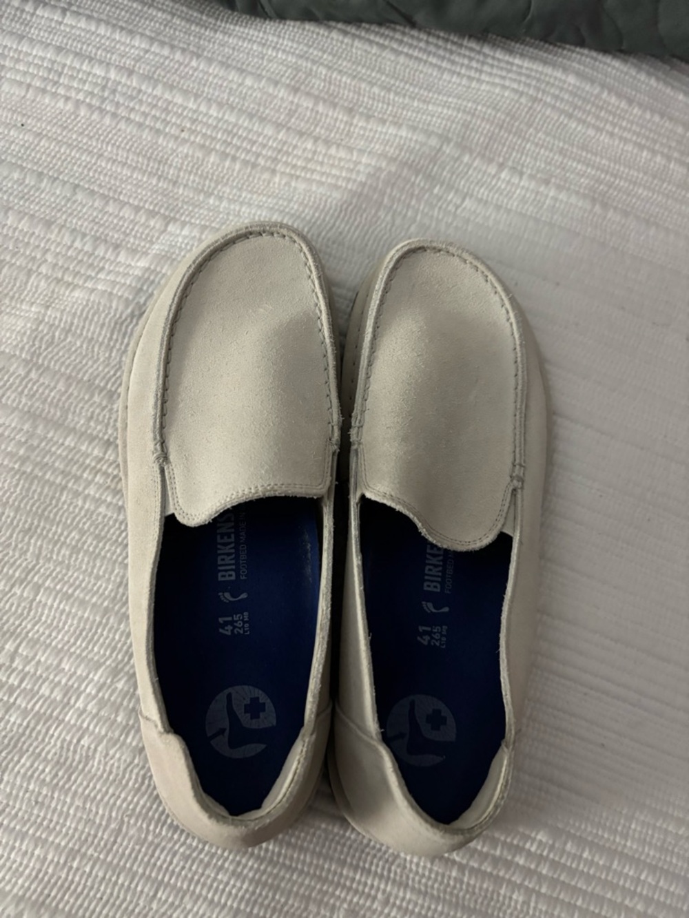 Birkenstock Women's Cream Slip-On Loafers - Picture 2 of 11